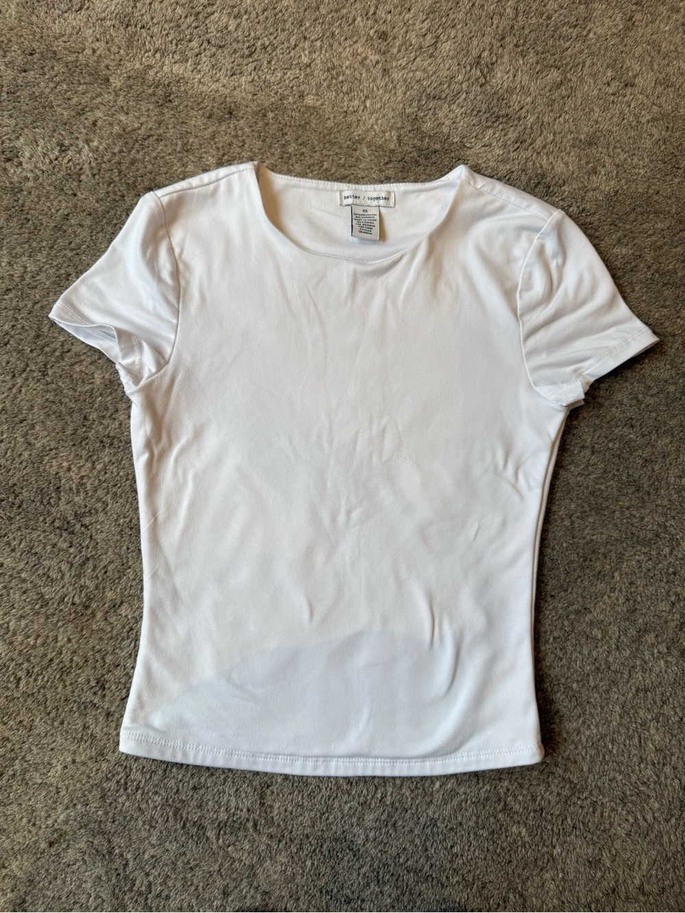 White Short Sleeve Crewneck Top